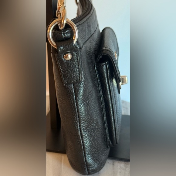 COACH Swing Pack Crossbody Pebbled Leather Bag Turn Lock Dusty Authenticated - Picture 6 of 16